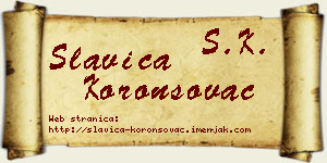 Slavica Koronsovac vizit kartica
